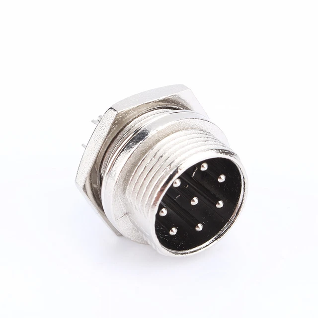 1 Set GX16 8-Pins Screw Type Electrical Aviation Plug Socket Connector New