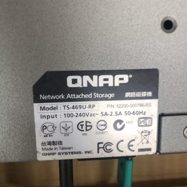 Qnap TS-469U-RP 4-BAY RACK 1U Network Attached Storage NAS Server x2 PSU 8tb