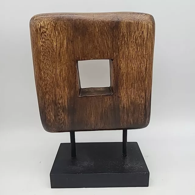 Jennifer Farrell Collection Abstract Wooden Sculpture Art-Deco Brutalist Decor