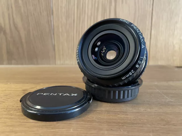 Mint Smc Pentax A 28mm F/2.8 Angle Large Mf Objectif Pk K Mount De Japon #P7R-6