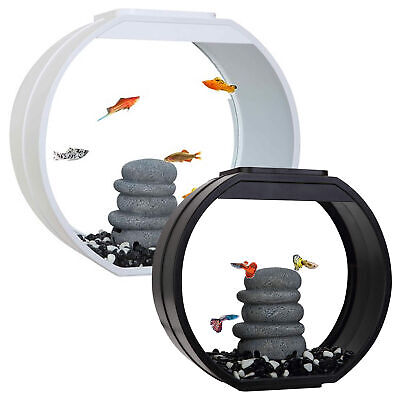 Fish R Fun Deco Mini Fish Tank 10L / 20L Aquarium LED Lighting Black / White