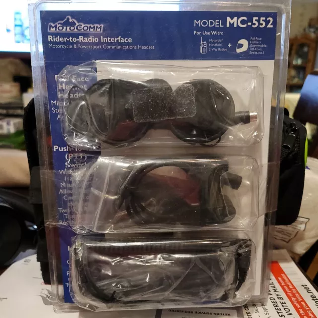 MOTOCOMM MC-552 Rider to Radio Interface Motorcycle Communications Headset