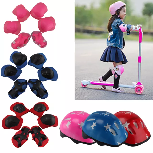 4-16Years Scooter Skateboard Skating Helmet Knee Elbow Wrist Protective Gear Set