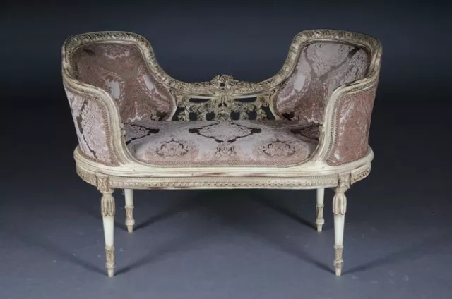 B-Dom-82 Wonderful French Bench, Canapé IN Louis Seize XVI Style