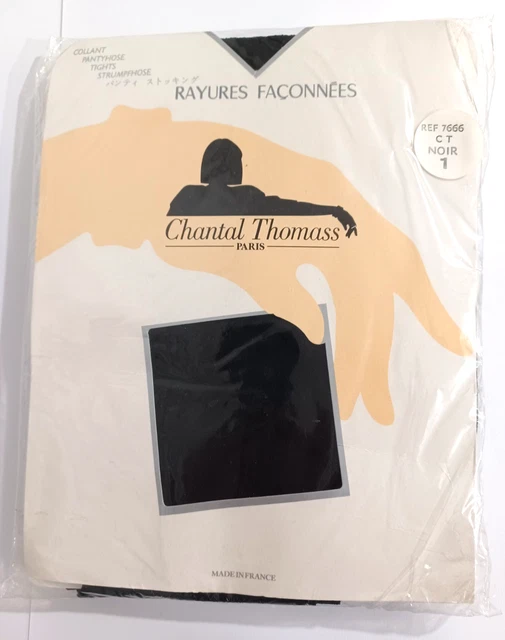 Collant CHANTAL THOMASS – Motif Pois Noir/gris – Taille 2 – 30 Deniers – Neuf Avec étiquettes