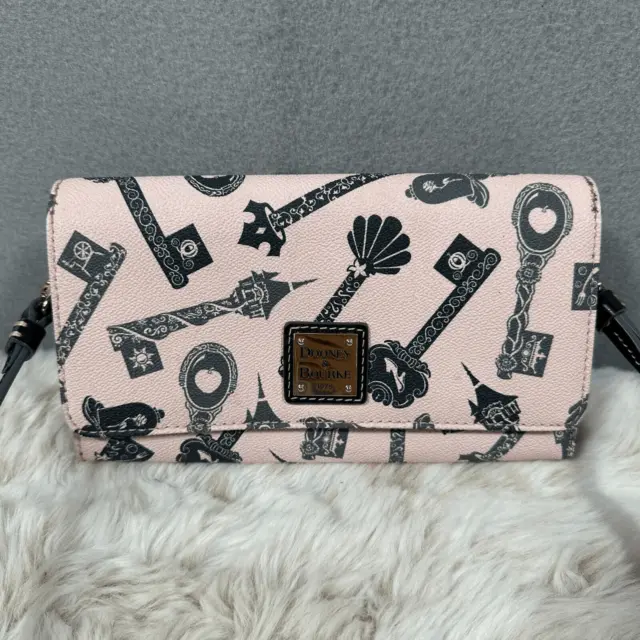 Dooney & Bourke Disney Parks Pink Princess Keys Crossbody Wallet Style Purse Bag