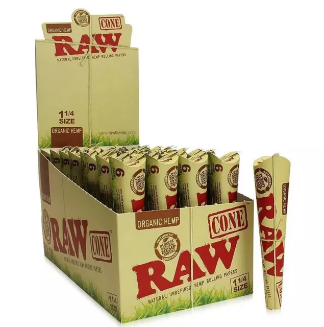 🔥Raw Organic Hemp Cones😎1 1/4 Size🌟32 Packs💥6 Cones Per Pack