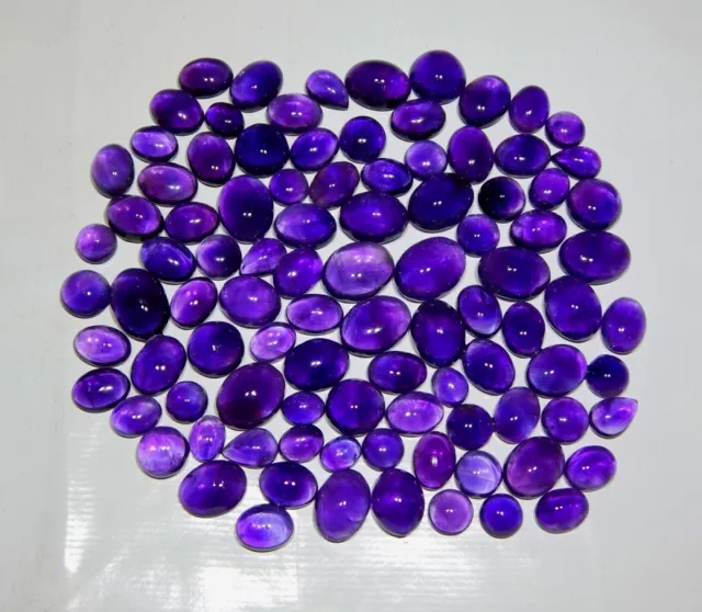 100 Crt WHOLESALE LOT NATURAL BRAZIL PURPLE AMETHYST CABOCHON RING SIZE GEMSTONE