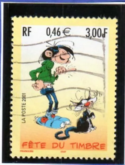 Timbre France 2001 La Fête Du Timbre Gaston Lagaffe Oblitéré