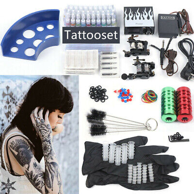 Kit completo de tatuaje de tatuaje 2 ud. bobinas máquina de tatuaje 40 tintas juego de tatuajes