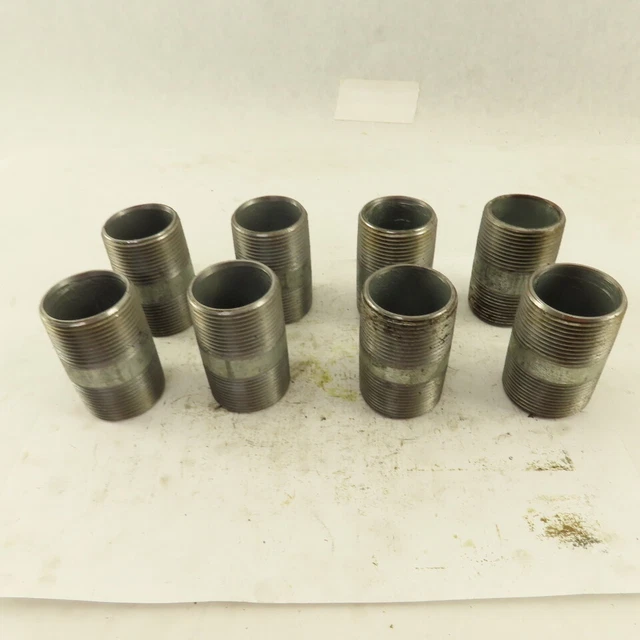 1-1/4" NPT x 1-1/2" Galvanized Iron Pipe Nipple Fitting Schedule 40 Lot of 8