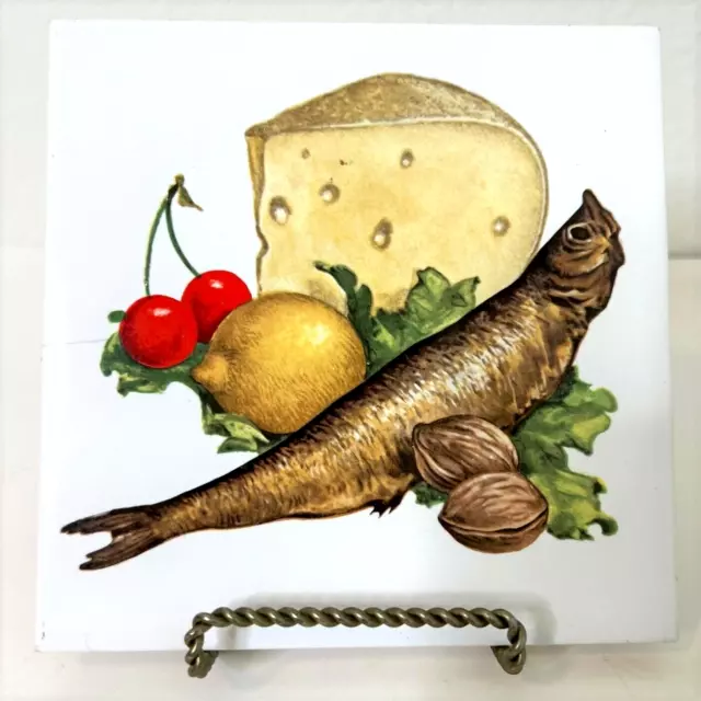 H&R Johnson Vintage English Tile Fish Meal 6x6 Square