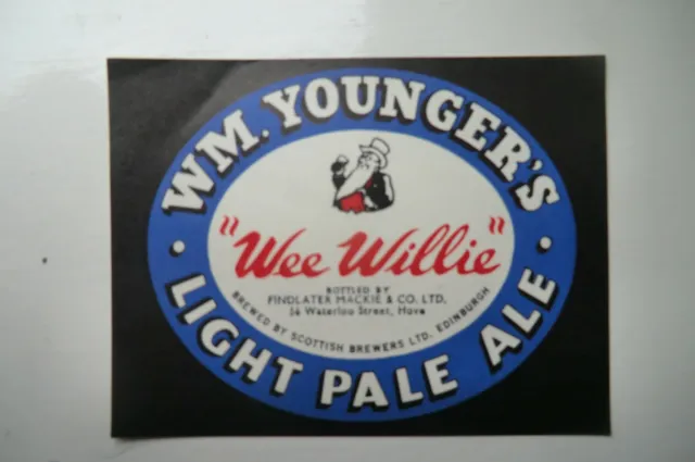 Mint Wm Younger Edinburgh Bottled Findlater Mackie Hove  Brewery Paper Label T5