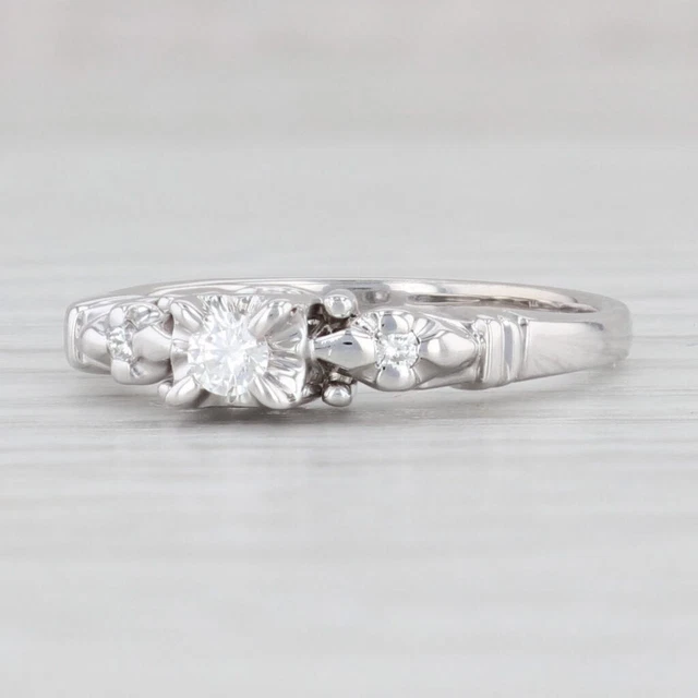 0.12ctw VS2 Diamant Verlobungsring 14k Weißgold Größe 7