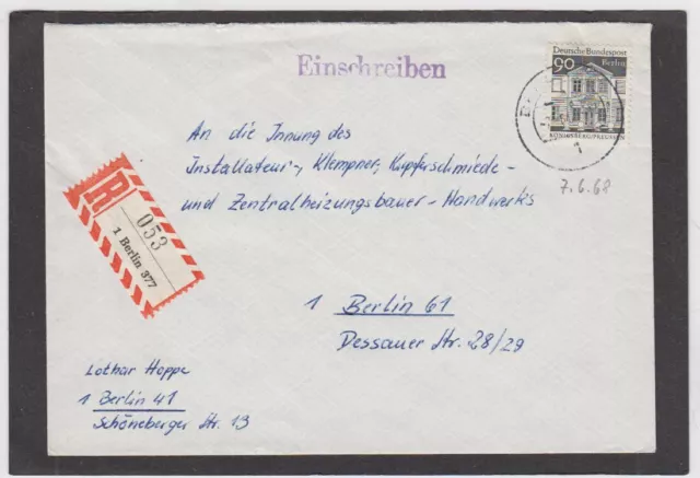 Berlin Mi 281 EF 90er Dt. Bauwerke Orts Ebf 7.6.68