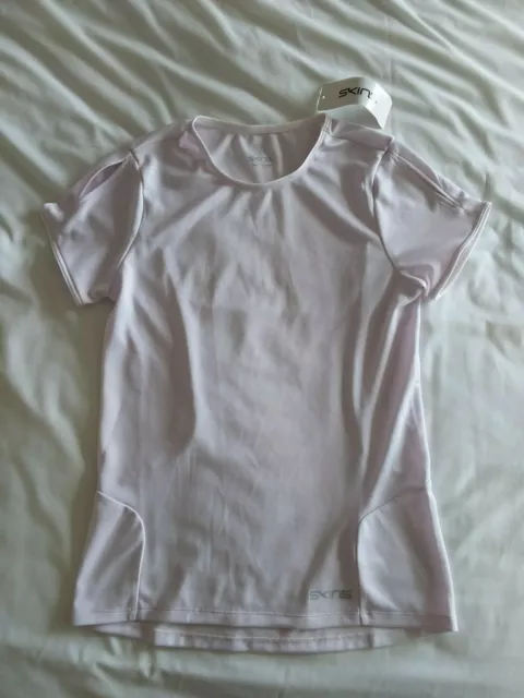 Skins -Womens Borrie  Yoga Short Sleeve Top - BNWT - Small - Blush - RRP £40