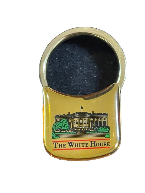 Clinton White House Key Ring Golden Barlow Box Keychain Made Hong Kong China MIB