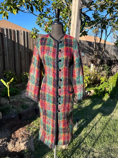 + 80’s ANNE KLEIN Long Mohair Wool Duster COAT Suede Leather Sz 6 VTG Missoni + + 80’s ANNE KLEIN Long Mohair Wool Duster COAT Suede Leather Sz 6 VTG Missoni +