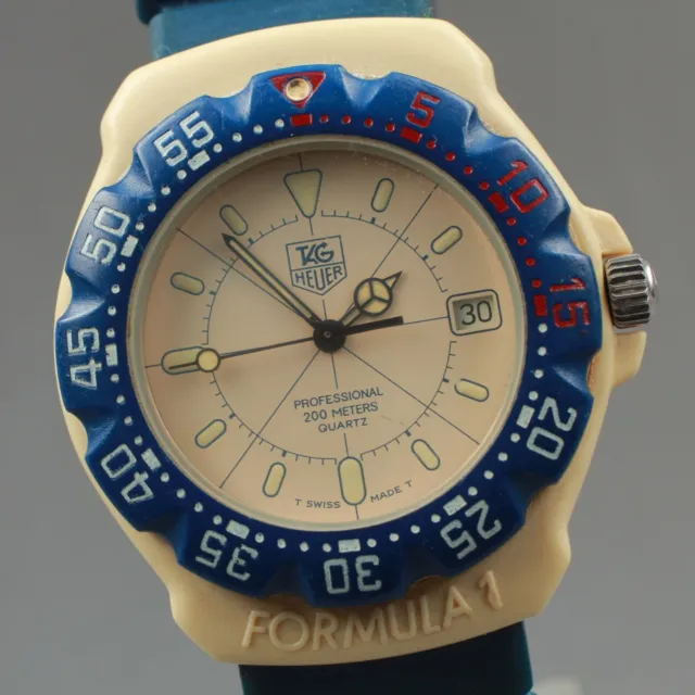 Read/New Batt◆Exc5◆ Tag Heuer Formula1 387.513/1 Ivory Blue Men's QZ Watch JAPAN