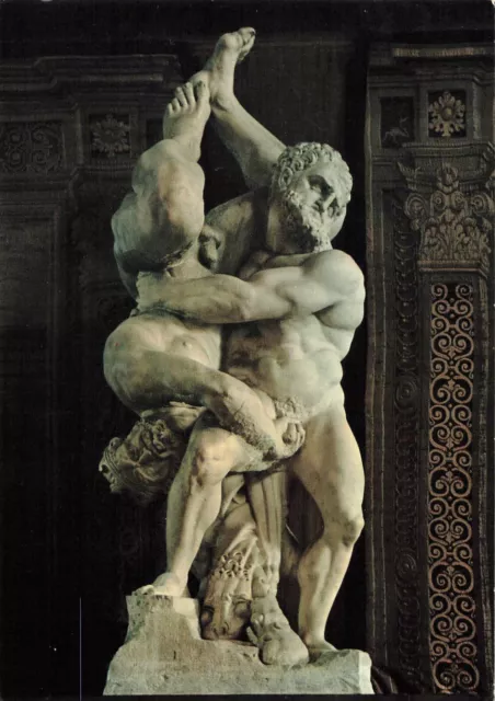 Postcard Art Hercules and Diomede Displayed in at Palazzo Vecchia Florence Italy