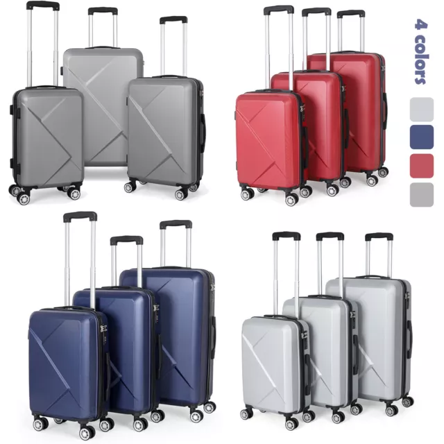 Travel Luggage 3 Piece Set Spinner Hardshell Suitcase TSA Lock Carry On Trolley