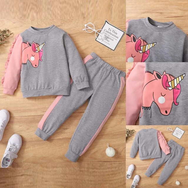 Toddler Baby Girls Long Sleeve Clothes Shirt Tops Pants Tracksuit Sweatshirt Set