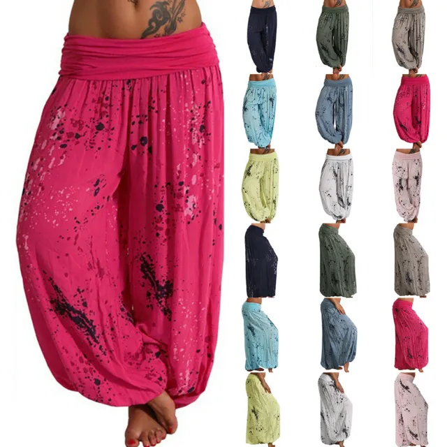 Women Boho Ali Baba Baggy Harem Pants Yoga Hareem Wide Leg Hippy Gypsy Trousers