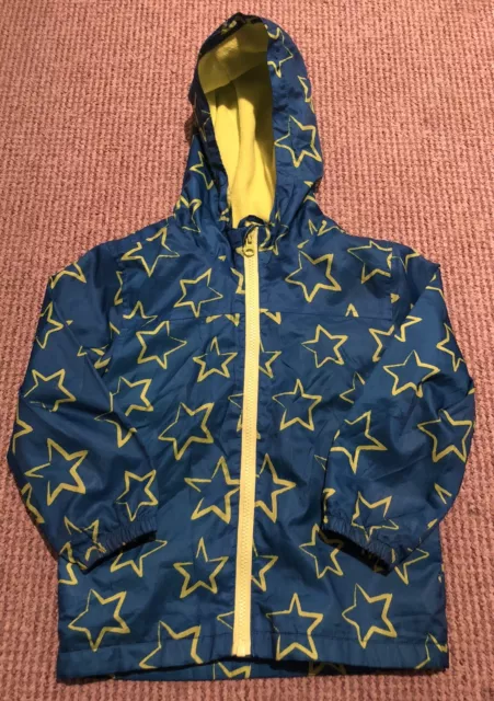 Boys Coat Age 4-5 Years George Blue Fleece Lined Lightweight Jacket Hood