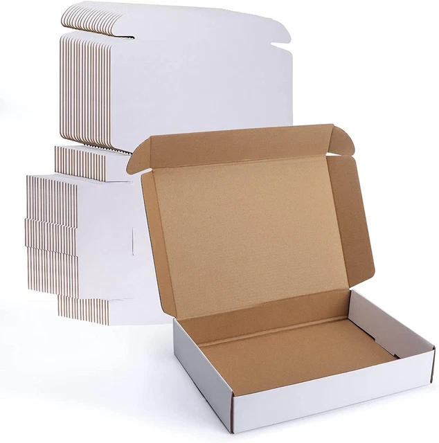 Lyeasw 11x8x2 Inch Shipping Boxes 20 Pack Corrugated 11x8x2(20pcs), White