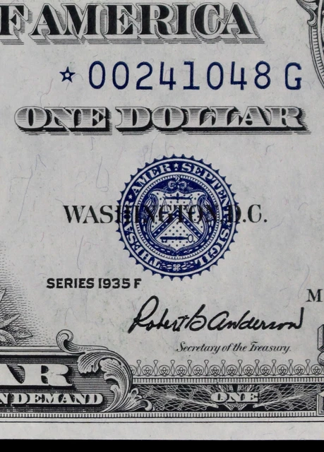 $1 1935F tough *G CU Star Silver Certificate *00241048G one dollar, series F