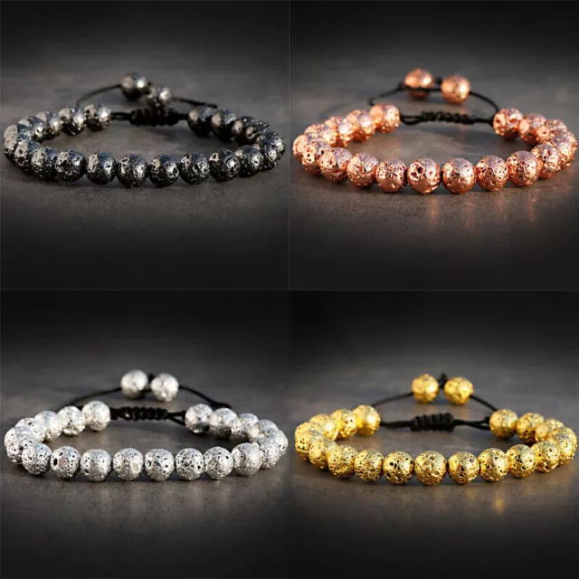 Mode or roche lave perle réglable Bracelets femmes hommes bijoux cadeau...