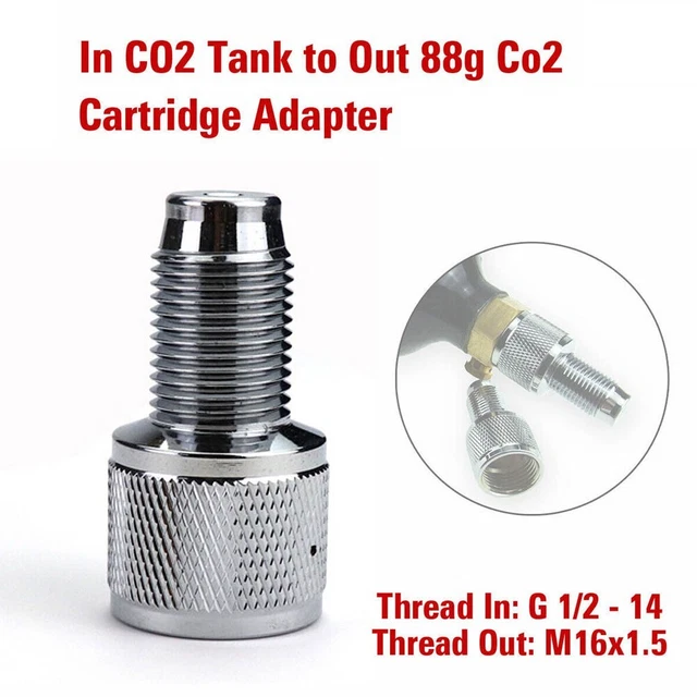 Adaptateur Réservoir Paintball CO2 – Pour Cartouches 90G Et 88G – Gris