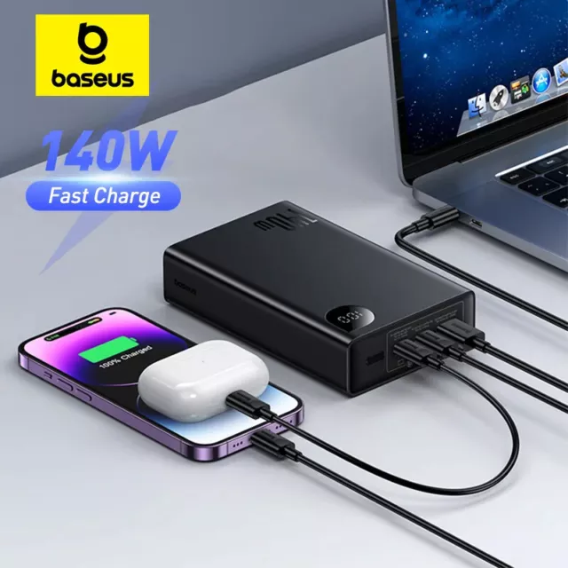 Baseus 140W Power Bank 24000mAh Fast Charging USB C  Charger Laptop Battery Pack