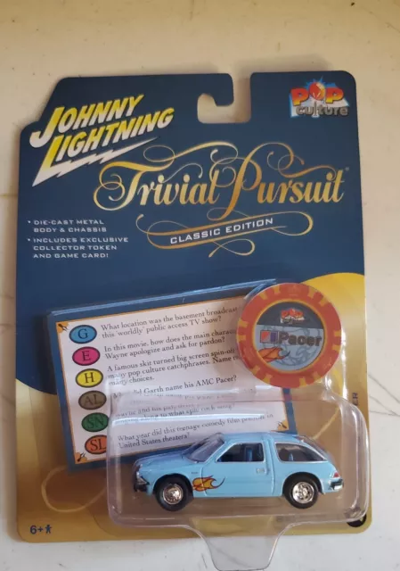 Johnny Lightning Trivial Pursuit Light Blue 1976 AMC Pacer 1/64 Poker Chip