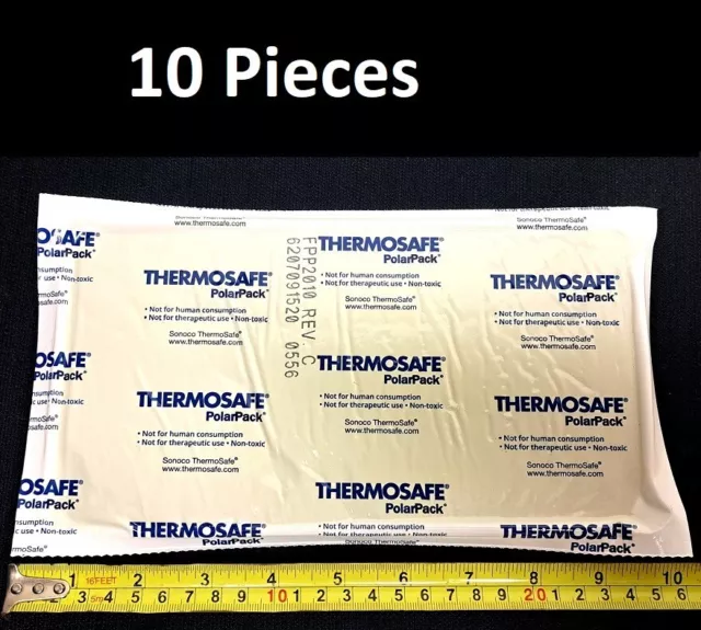 10 LARGE ThermoSafe Polar Pack Foam Brick Freezer Cold Ice Pack (9"x4.75"x0.75")