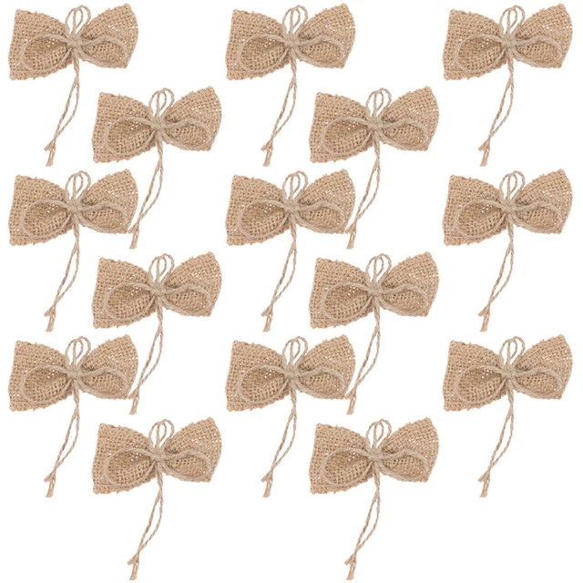 15 Pcs Bows Crafts Burlap Bow Wedding Decorations The Flowers