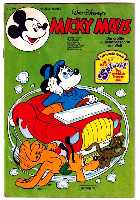 MICKY MAUS HEFT NR 38 JAHRGANG 1982 mit BASTELBEILAGE Disney, Ehapa, Bastei