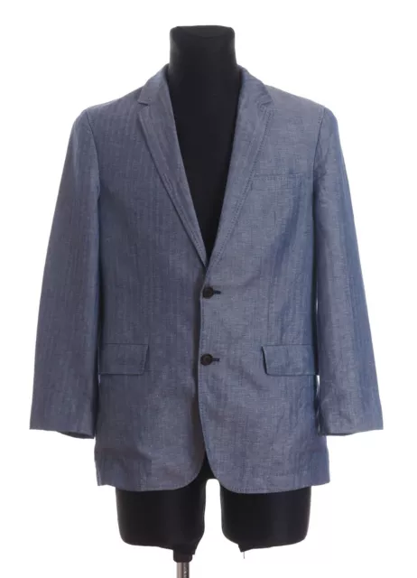BOSS Hugo Boss Men's Blue Wool Linen Blazer Jacket Size 38R