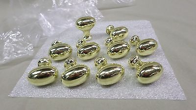 703D Set 10 Liberty Oval Cabinet Knobs/Pulls Bright Brass Finish EXC CONDITION
