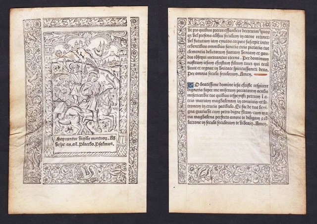 Livre D'Heures Book Of Hours Stundenbuch Paris Pigouchet 1490 Incunable