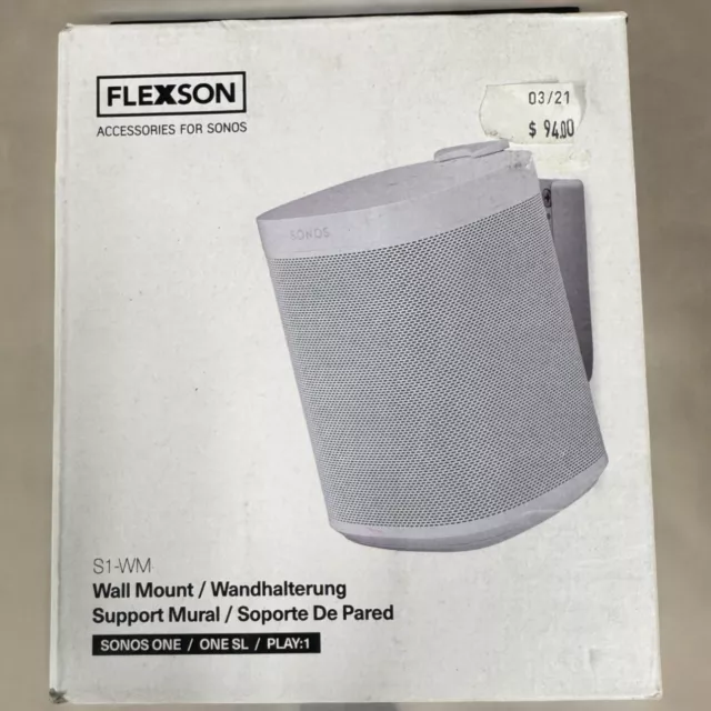 Flexson S1-WM Sonos One / One SL / Play 1 Wall Mount White.