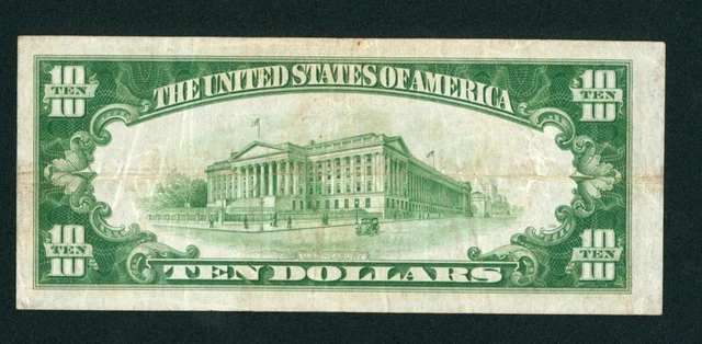 $10 1934 LGS LIME ((LIGHT GREEN SEAL)) Federal Reserve Note ** DAILY CURRENCY 3