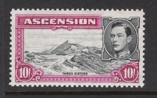 M22800 Ascension 1944 SG47b KGVI: 10/- black & bright purple perf 13 UMM