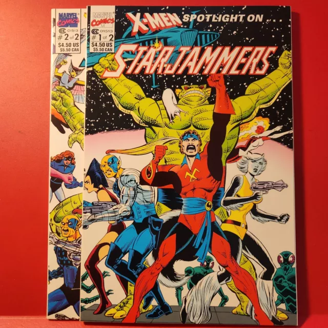 X-Men Spotlight on Starjammers #1 and #2 1990 Marvel Comic Book NM-