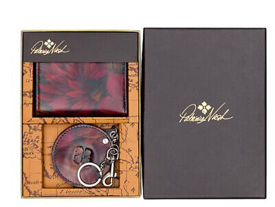 Patricia Nash ERICA Leather Wristlet  Liscia Mirror Boxed Set~ Rustic Mums