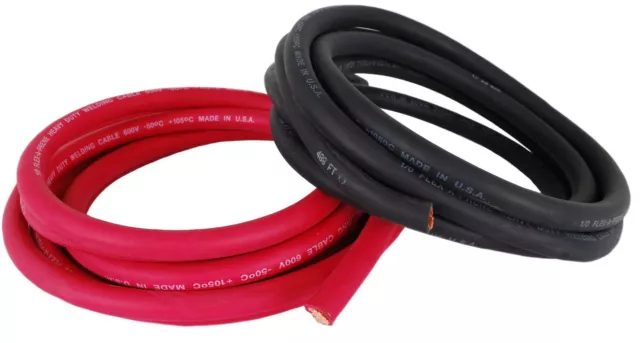 TEMCo 2 Gauge AWG Welding Lead & Car Battery Cable Copper Wire | MADE IN USA 2