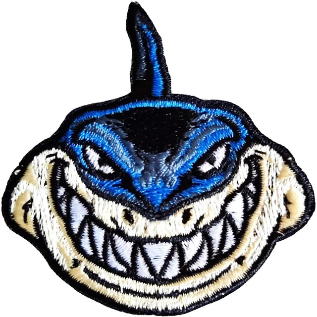 6.1*6.5C'M EVIL SMILE Shark Patch Iron on Embroidered Patch Sew EUR 4 ...