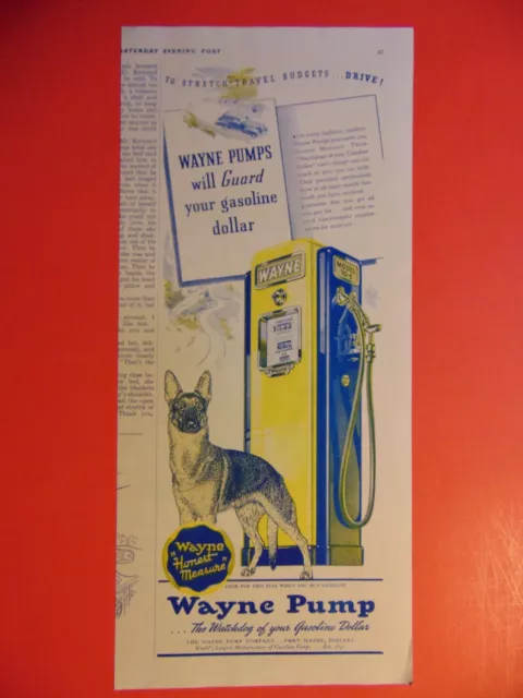 1941 WAYNE GAS PUMPS Watchdog vintage print ad