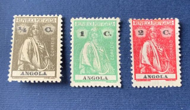 Portuguese Angola - 3 unused Ceres stamps / 02