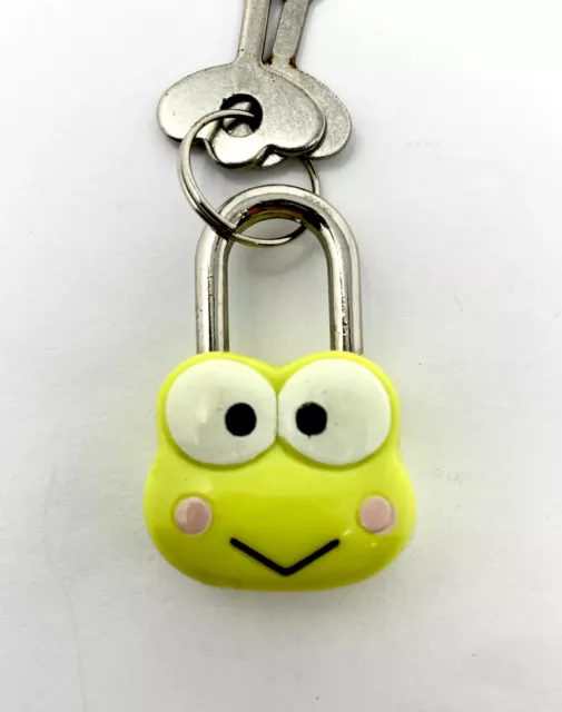 Keroppi Padlock Mascot Vintage Rare Sanrio Frog Padlock W. 2 Keys